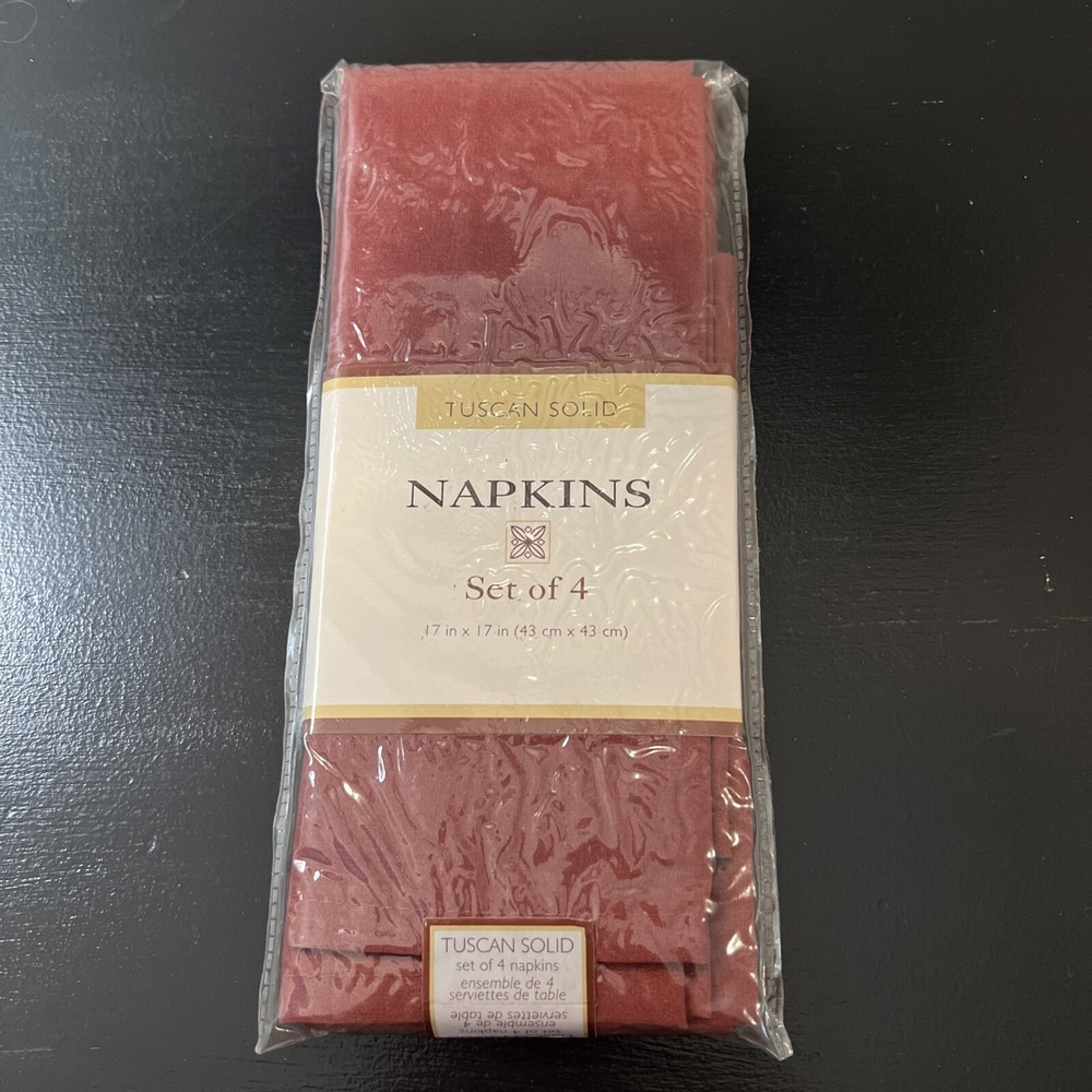 Tuscan Solid Set Of 4 Napkins 17 in x 17 in Color Brick Bed Bath & Beyond New
